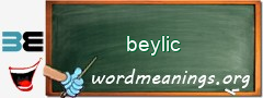 WordMeaning blackboard for beylic